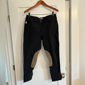 The Tailored Sportsman Mid Rise Front Zip Breech / Size 34 / Black